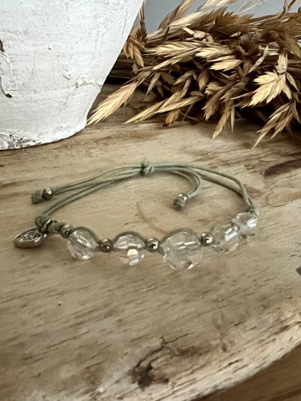 Dainty Coastal Cowgirl Crystal Beaded Charm Bracelet